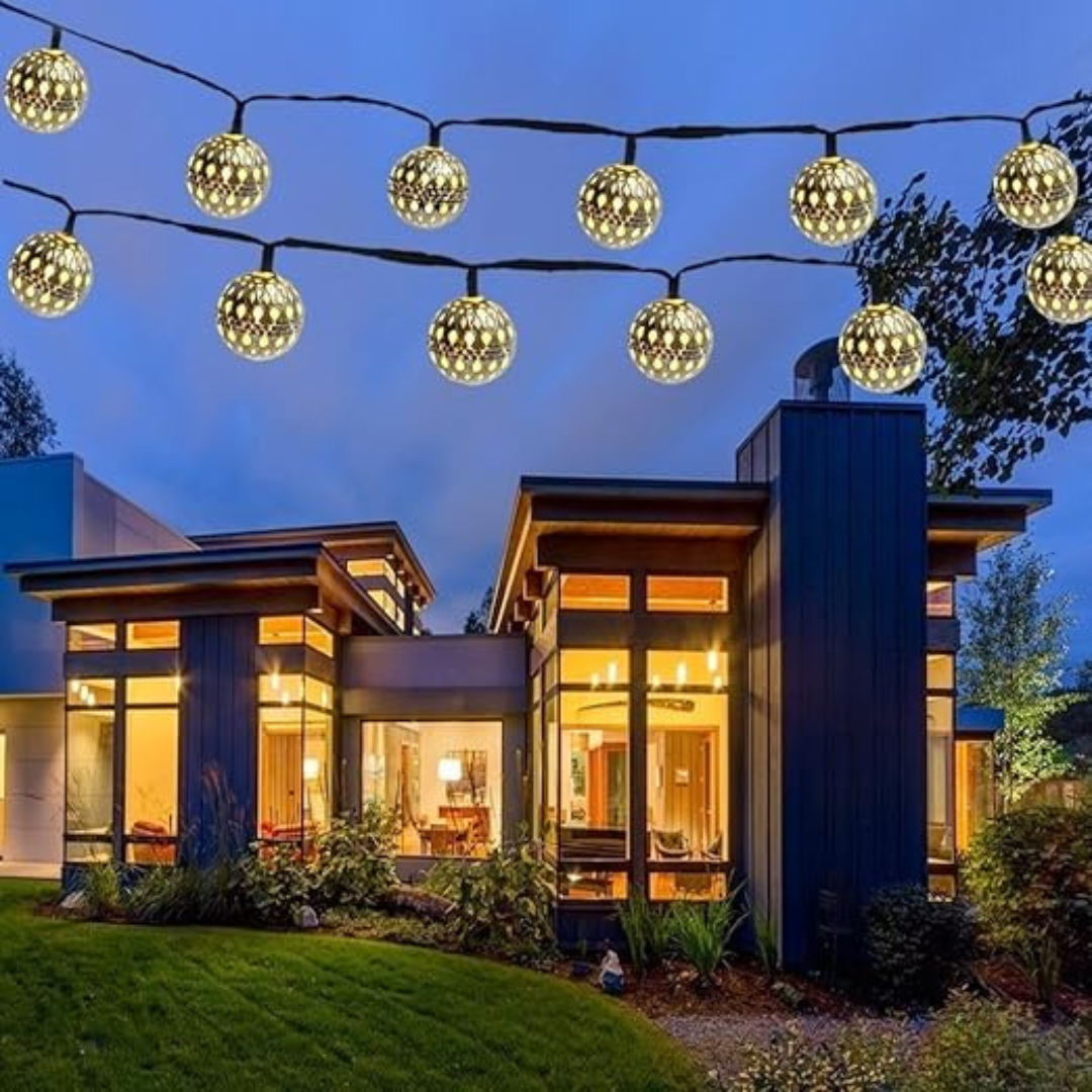 30 LED Moroccan Globe String Lights Battery Powered