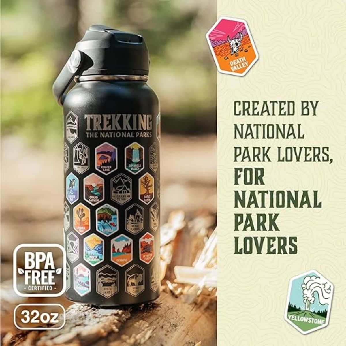 32oz Insulated Wide Mouth Stainless Steel Trekking The National Parks Water Bottle