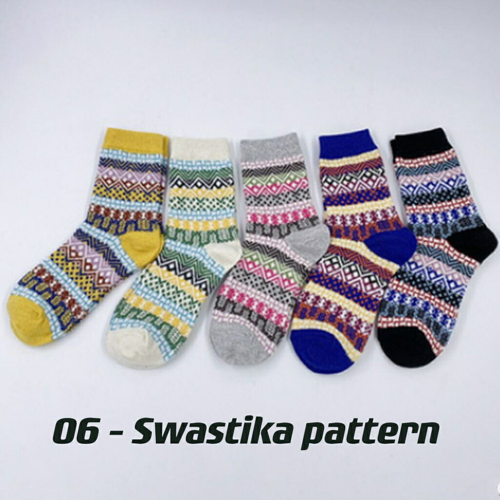 Ladies Winter Socks, Vintage Casual Boat Socks (5 pairs)