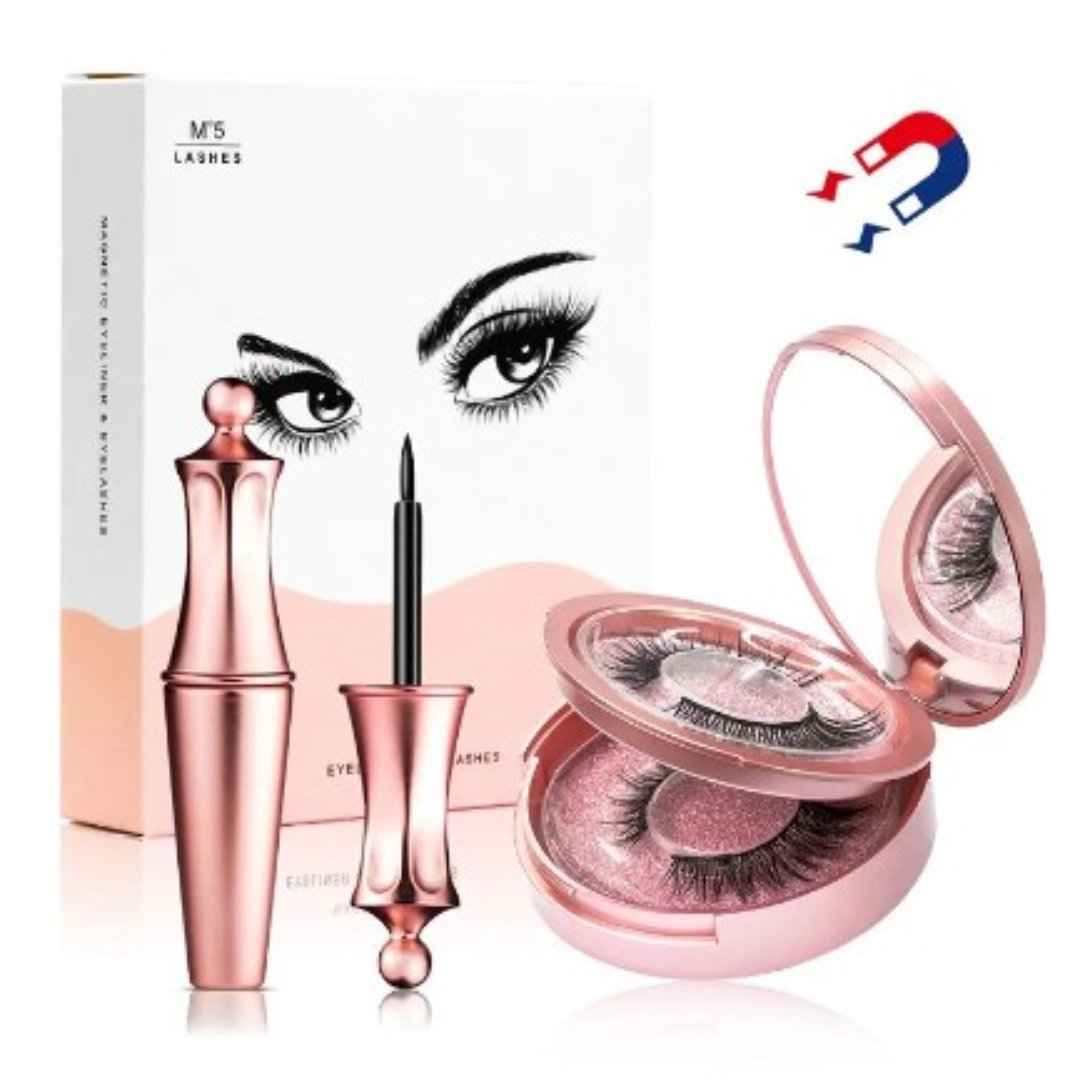 3D Mink Magnetic Lashes Eyeliner Tweezers Set