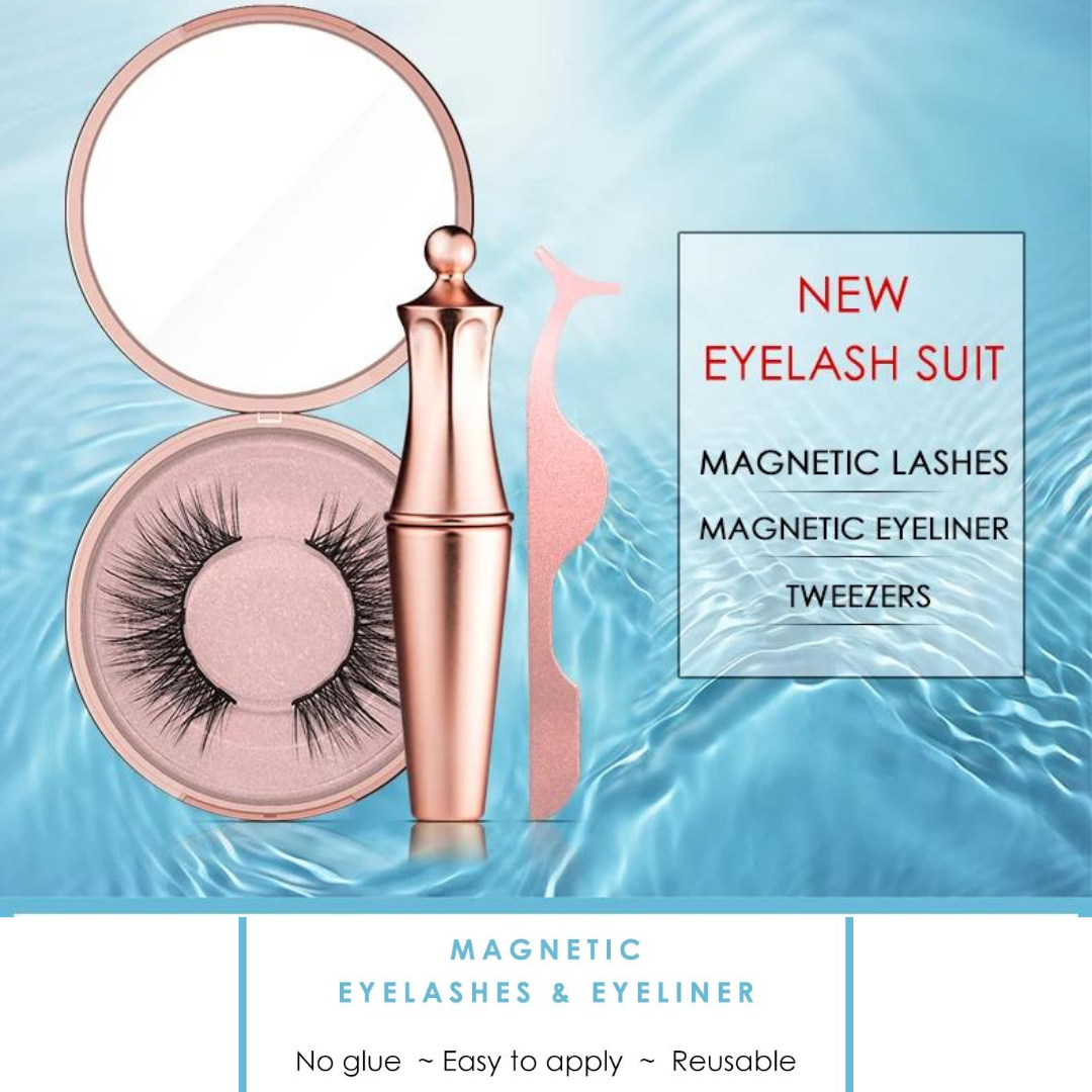 3D Mink Magnetic Lashes Eyeliner Tweezers Set