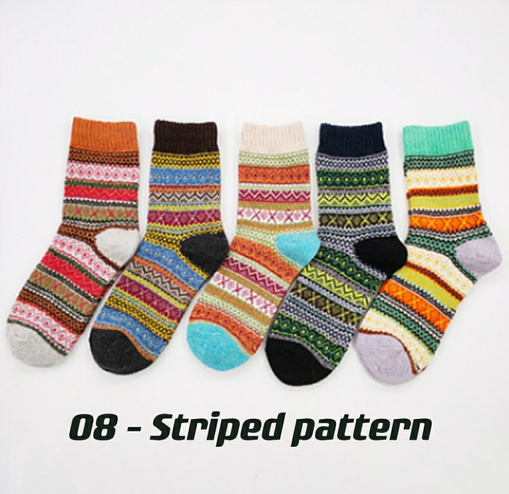 Ladies Winter Socks, Vintage Casual Boat Socks (5 pairs)