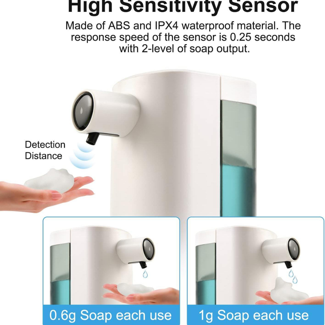 Automatic Soap / Hand Sanitizer Dispenser Smart Sensor Rechargeable With 3 Dispensing Levels Waterproof