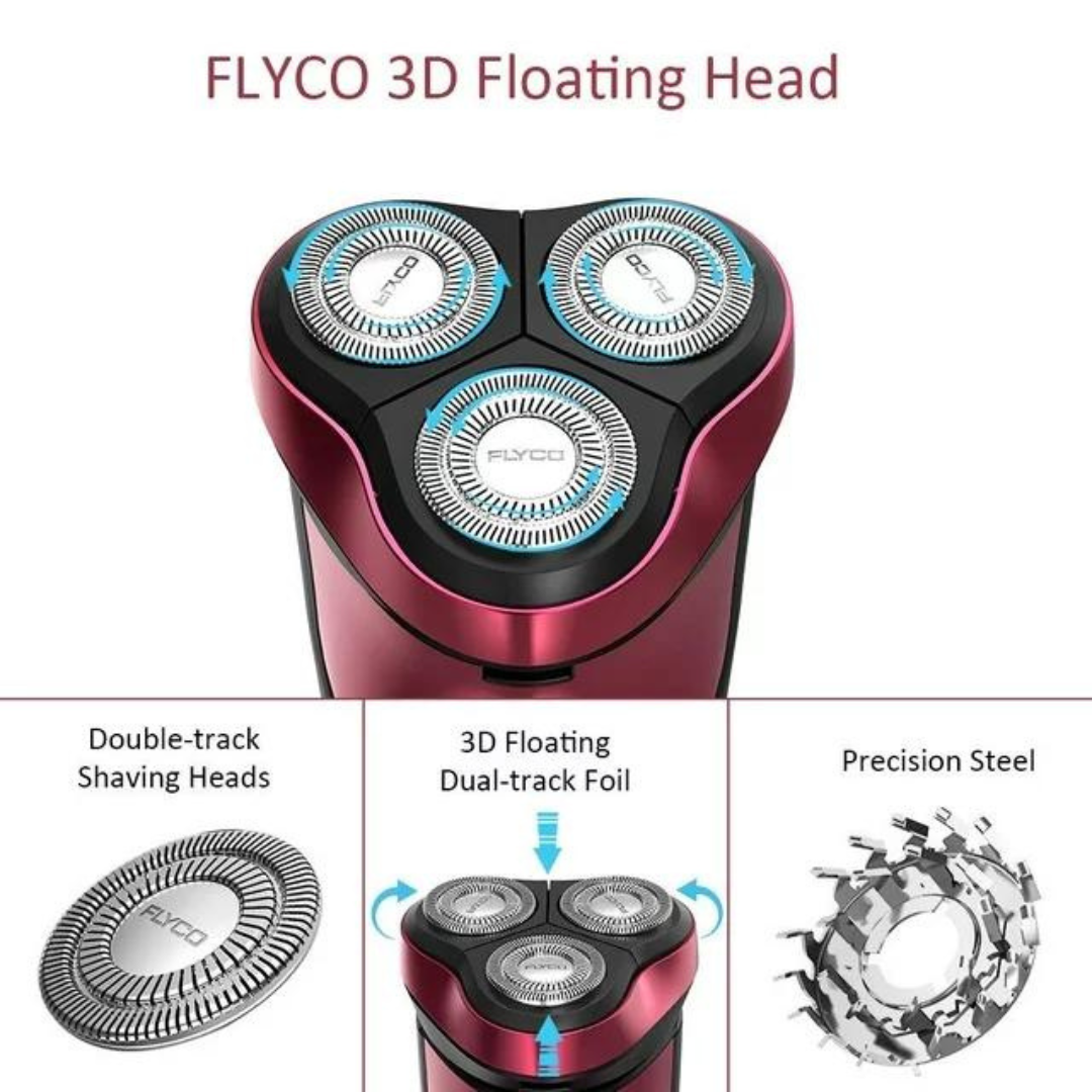 FLYCO FS302US Electric Shaver Shaving Razor Beard Trimmers with 3D Floating Head