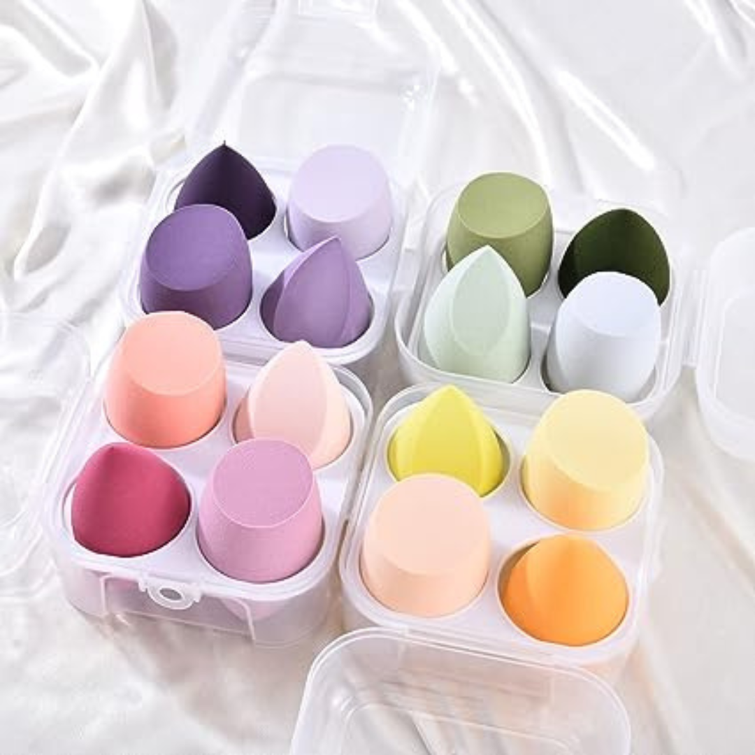 4pc Beauty Blender Puff Sponge Teardrop Egg Shape for Makeup