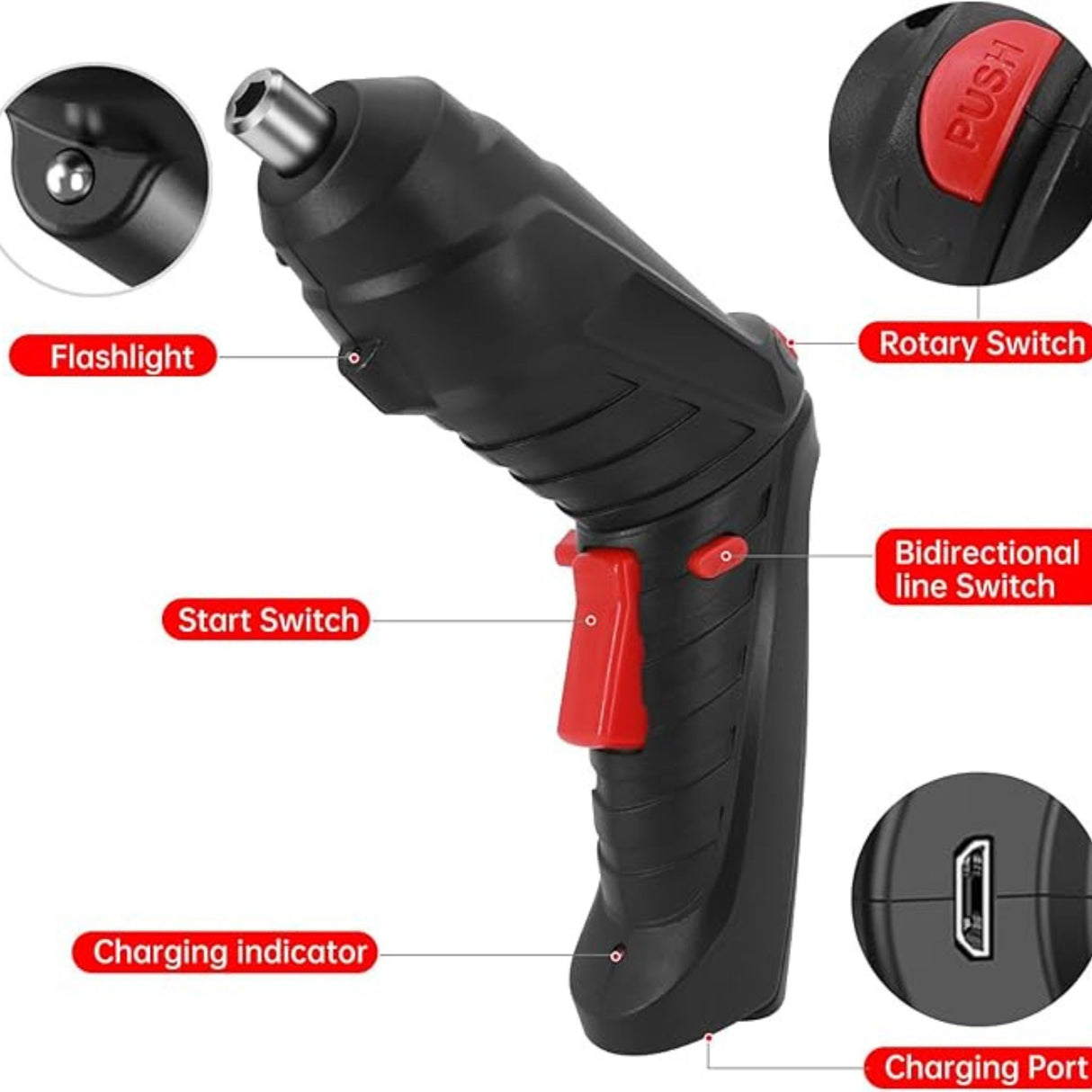 Rechargeable Electric Screwdriver Portable Set 3.6V with 47 pcs Cordless Accessories
