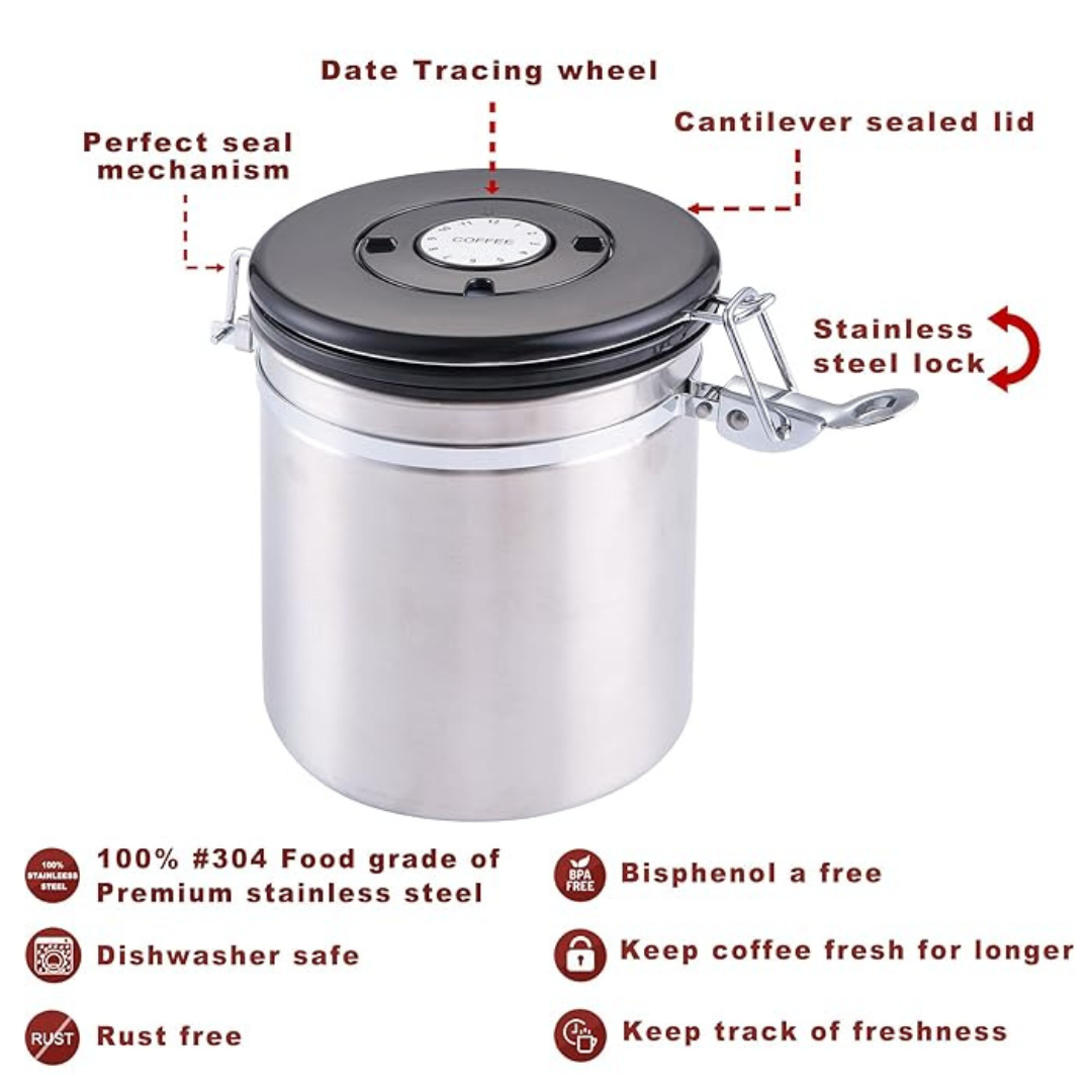 HomsHug Coffee Storage Canister Stainless Steel