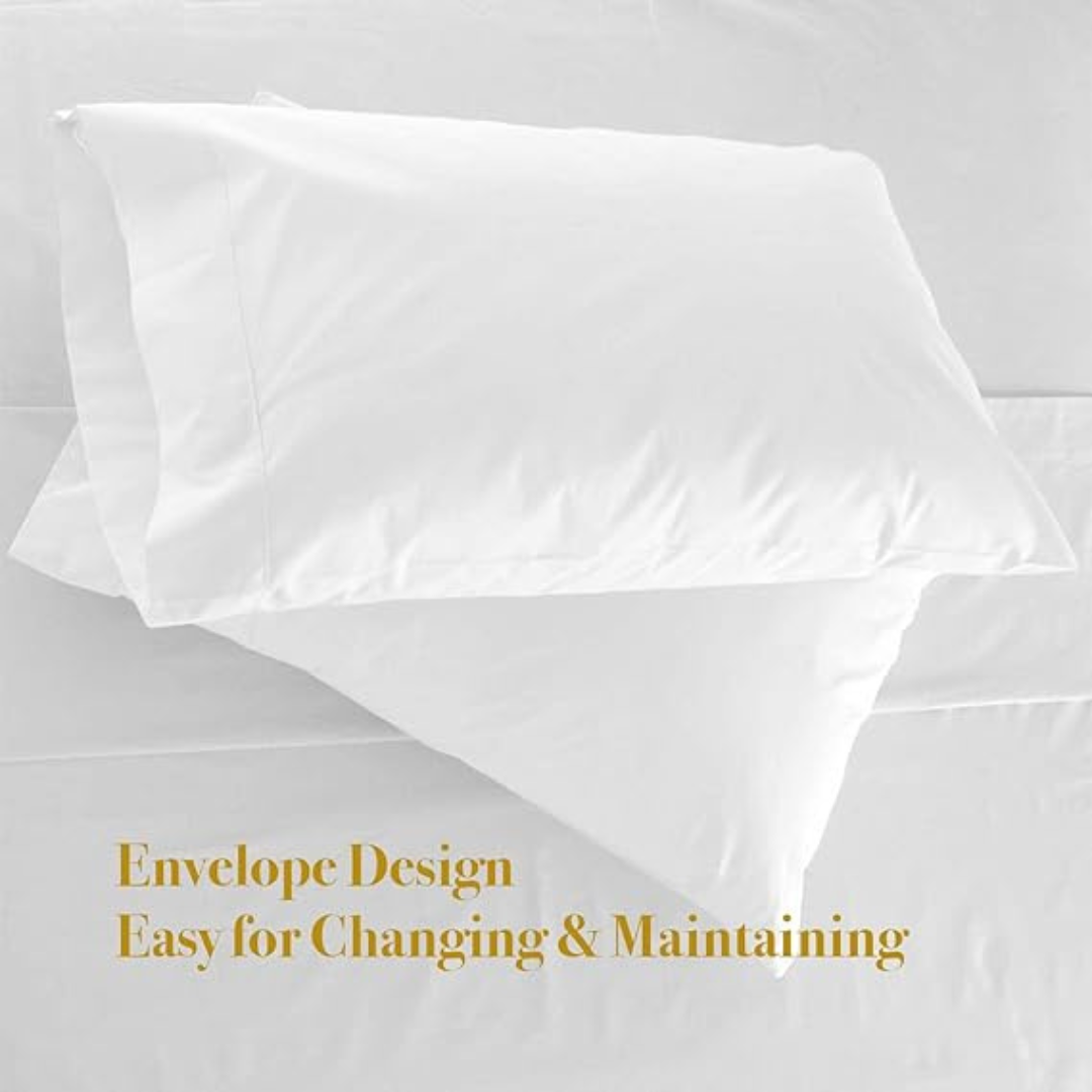 CozCot 100% Cotton Pillow Case Set of 2 Fits Standard & Queen