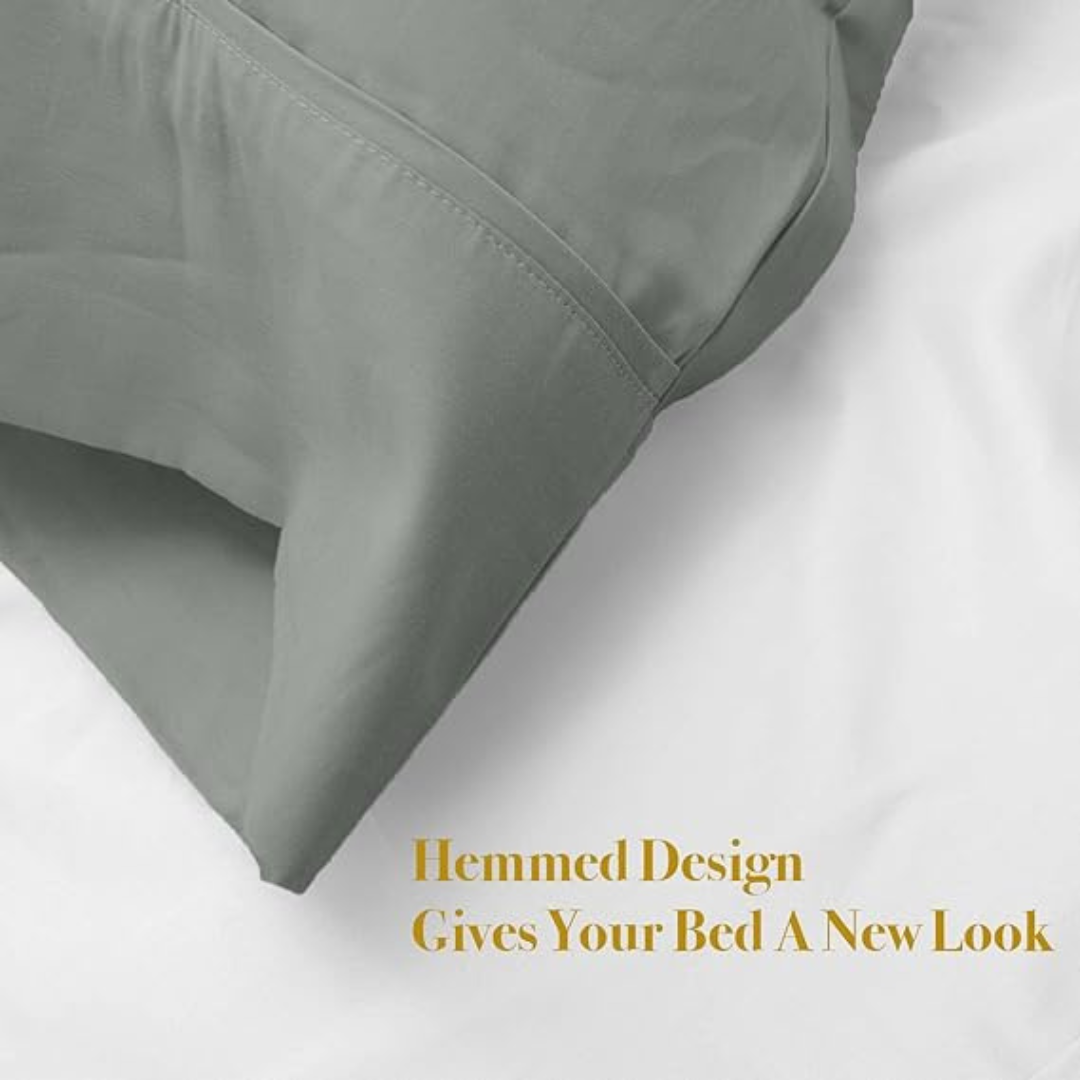 CozCot 100% Cotton Pillow Case Set of 2 Fits Standard & Queen