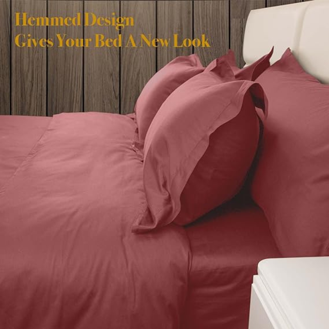 Cozcot Red Pillow Shams Twill Weave Standard Size Set of 2