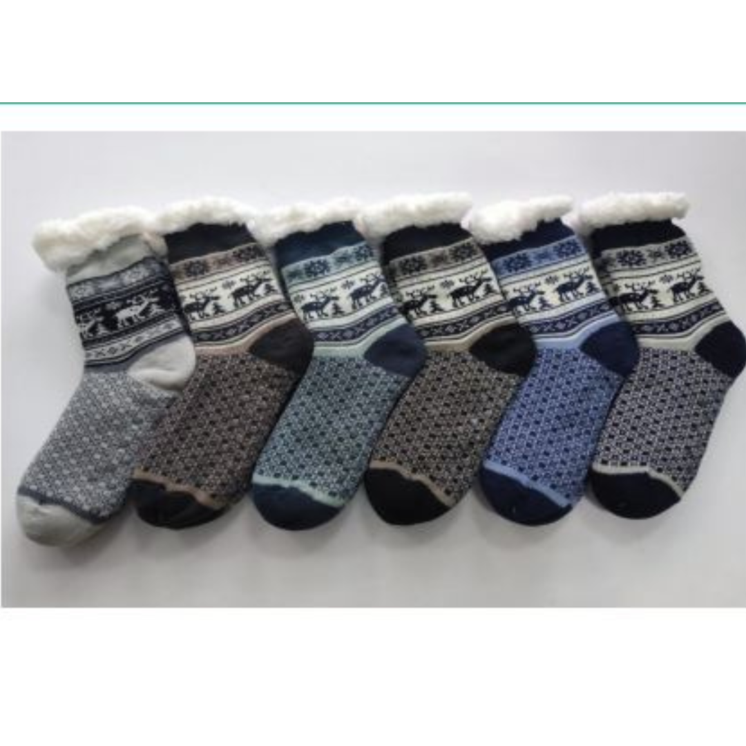 6pairs Christmas Winter Fluffy Thermal Sherpa Slipper Socks