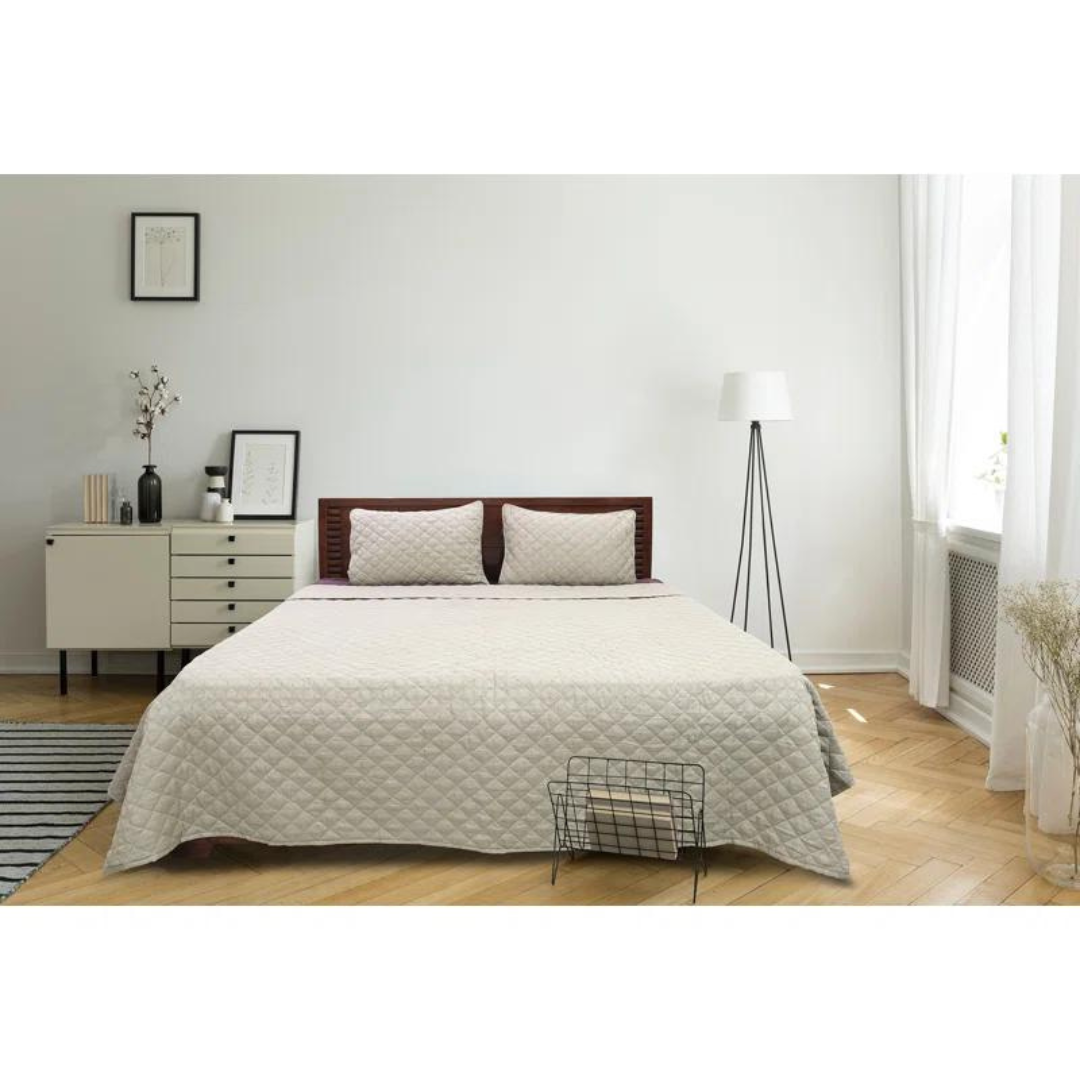 Standard Cotton Reversible Coverlet / Bedspread Set