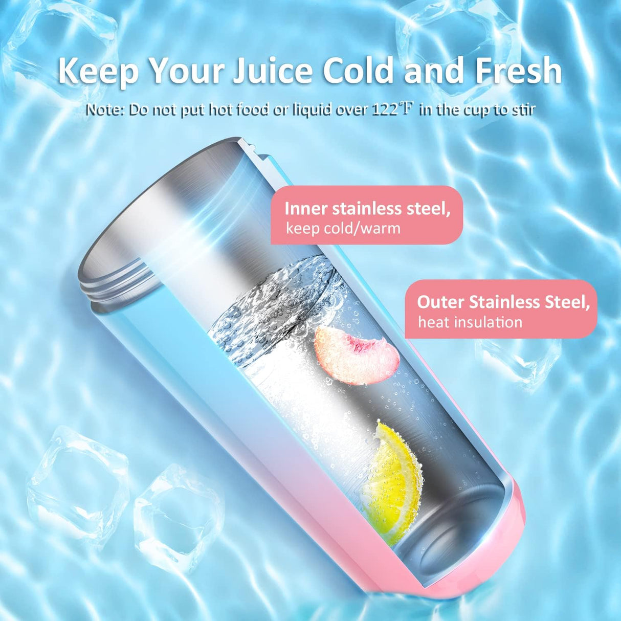 Portable Blender Stainless Steel for Shakes and Smoothies