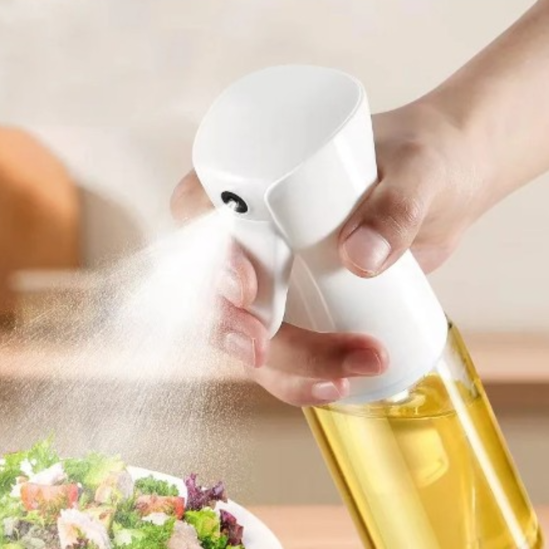 2 Piece Set Cooking Oil Spray Bottle with Oil Brush and Cleaning Sponge