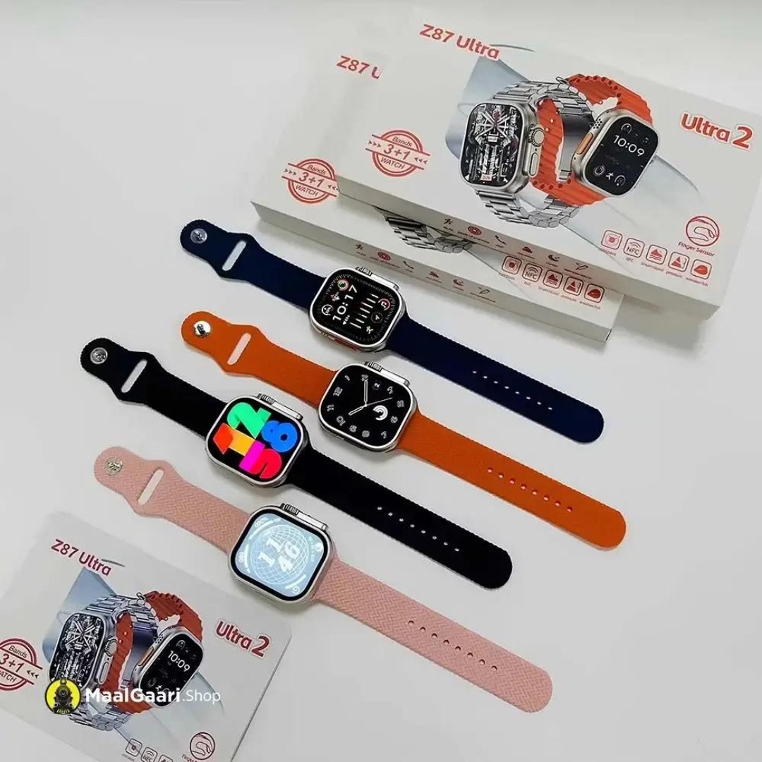 Z87 Ultra 2 Smart Watch IP68 NFC Waterproof with 3 Interchangeable Straps