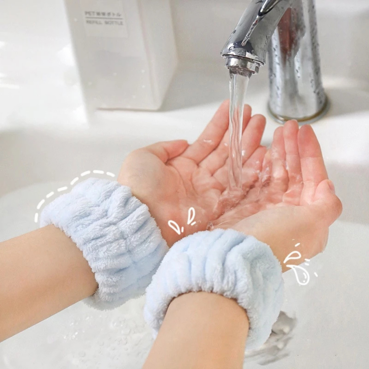 2pc Face Washing Absorbent Wristbands
