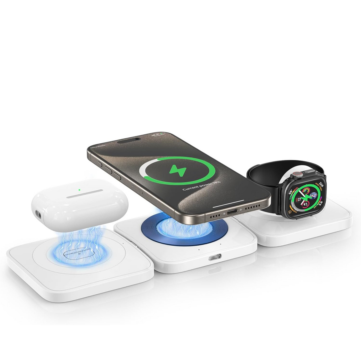3 in 1 Portable Magnetic Wireless Charger for Apple Devices