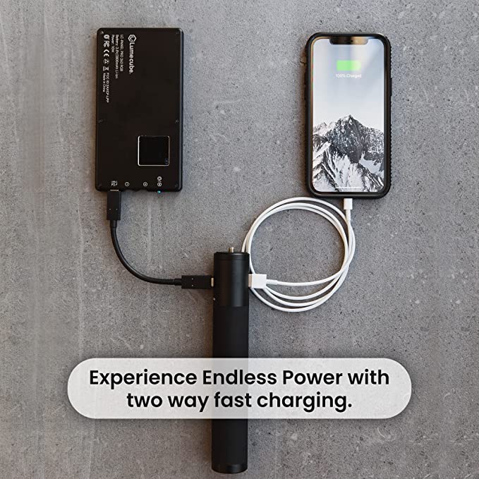 LUME CUBE Power Bank Grip | Portable Charger Handle for DSLR Camera, LED Lights, iPhone, Smartphones & GoPro