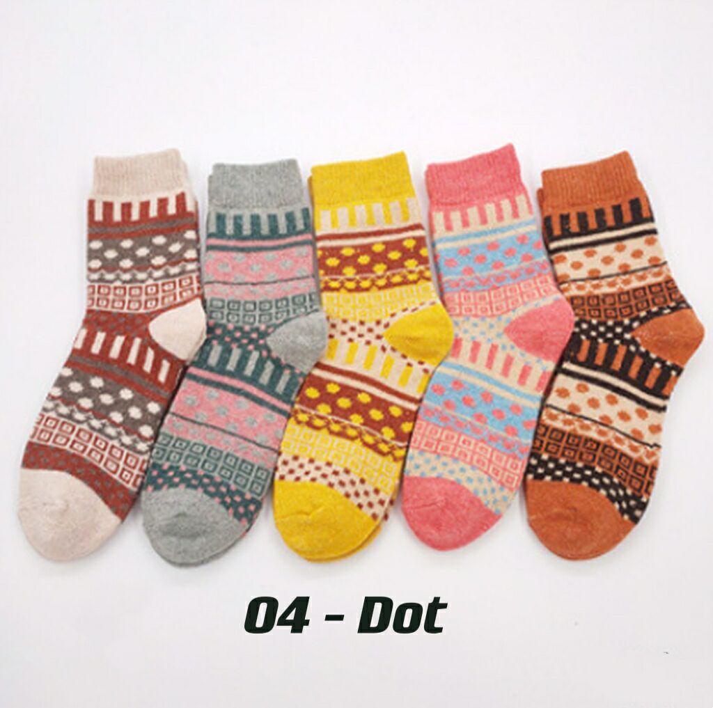 Ladies Winter Socks, Vintage Casual Boat Socks (5 pairs)
