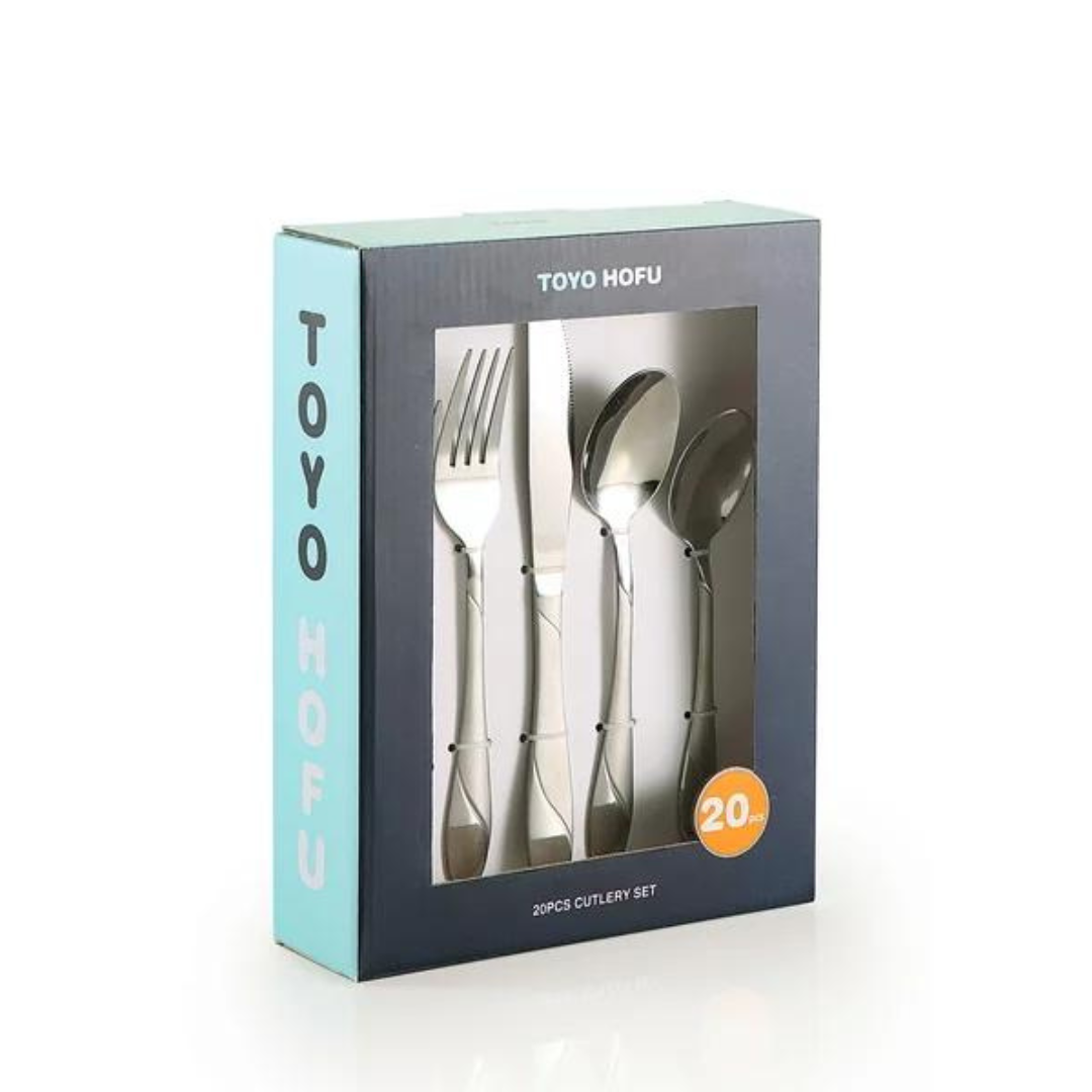 Toyo Hofu 20 Piece Flatware Set Stainless Steel Silverware Cutlery Set