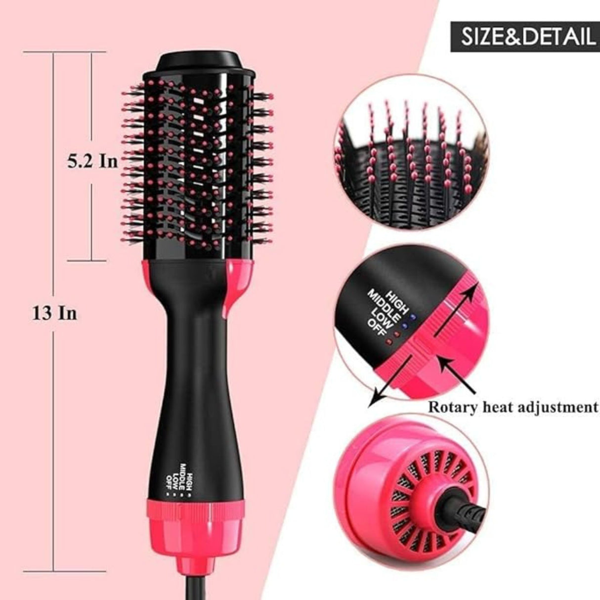 One Step Hot Air Brush 3 in 1 Hair Dryer And Styler Volumizer