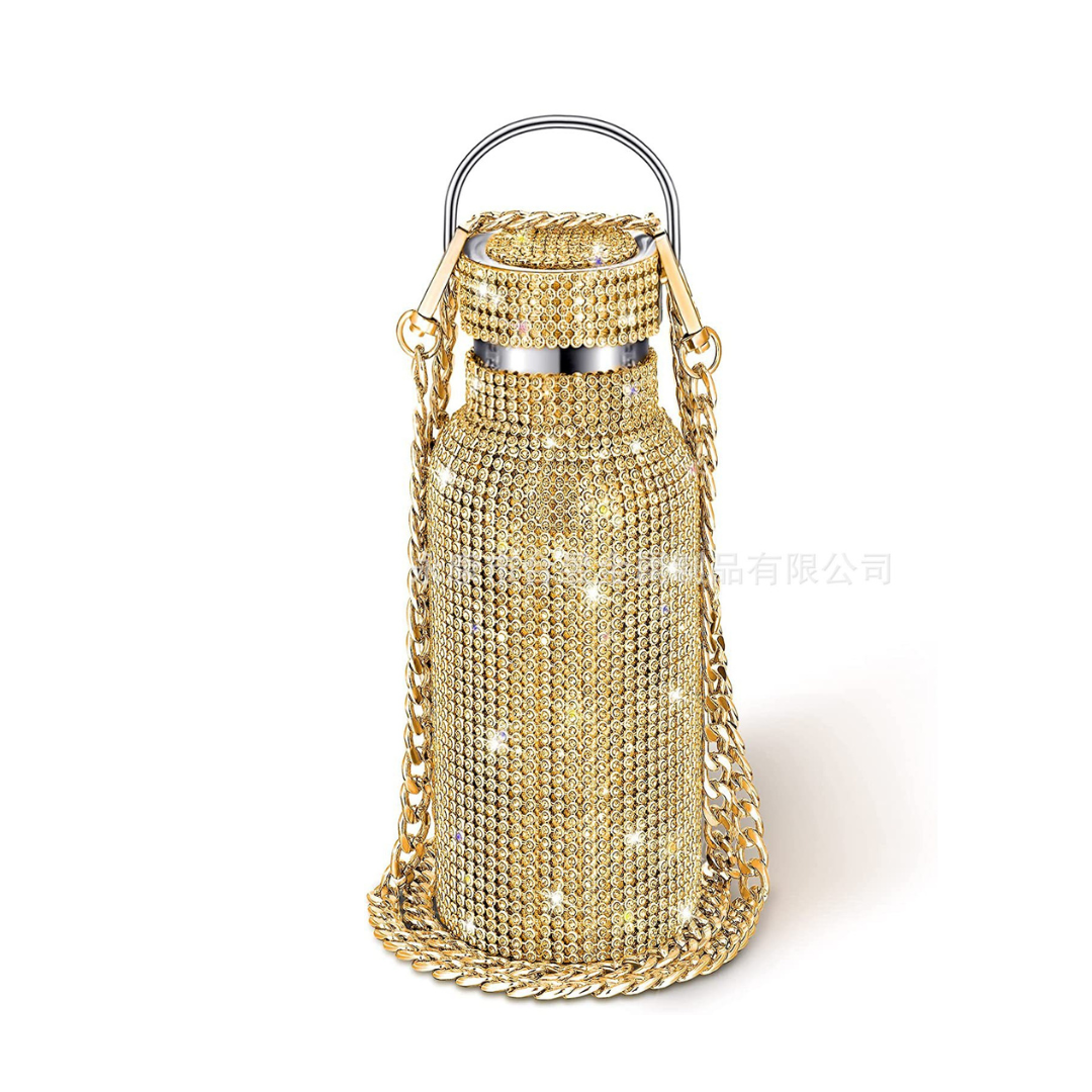 Sparkling Diamond Stainless Steel Insulated Tumbler with Chain
