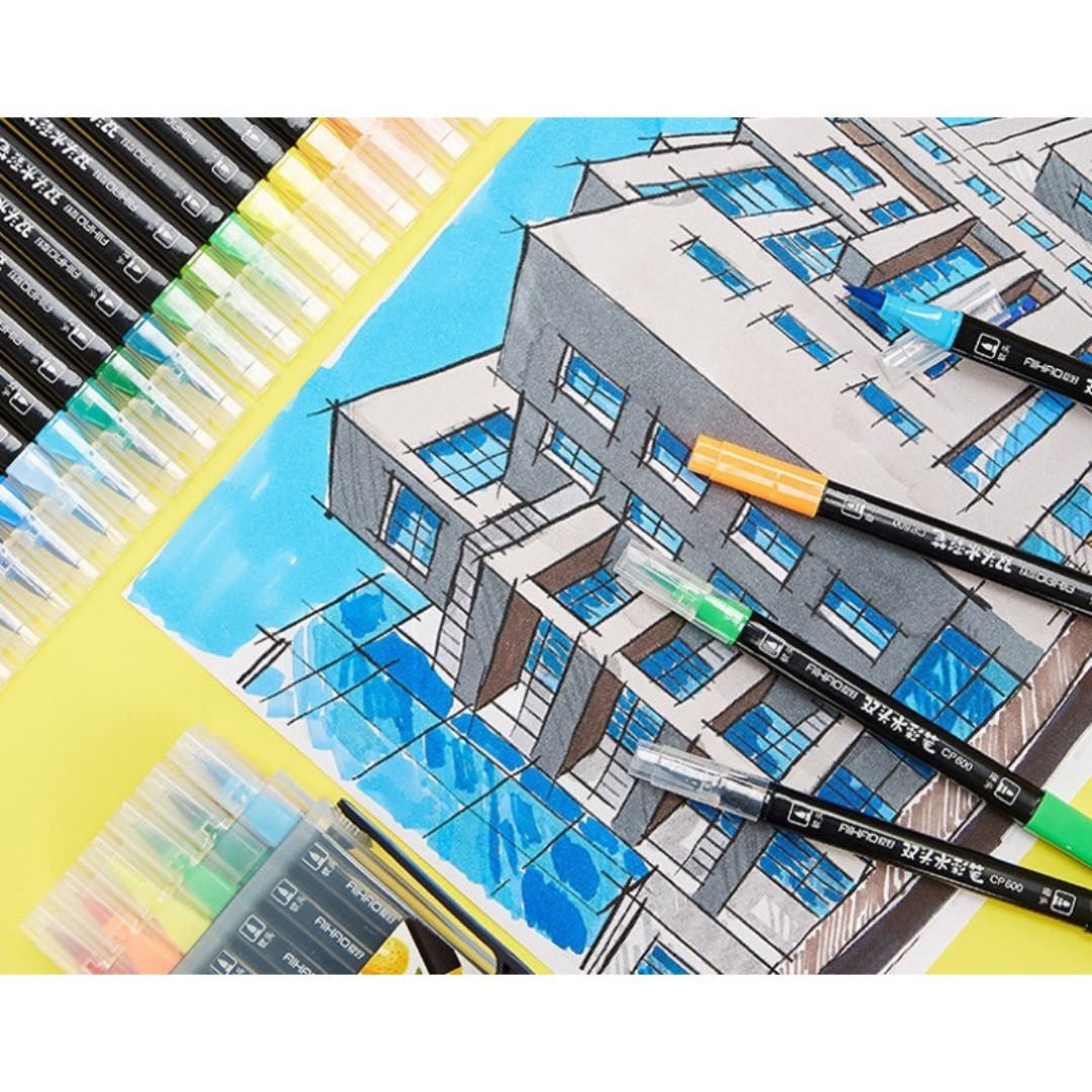 24pc Set Watercolor Calligraphy Twin Tip Brush Pen