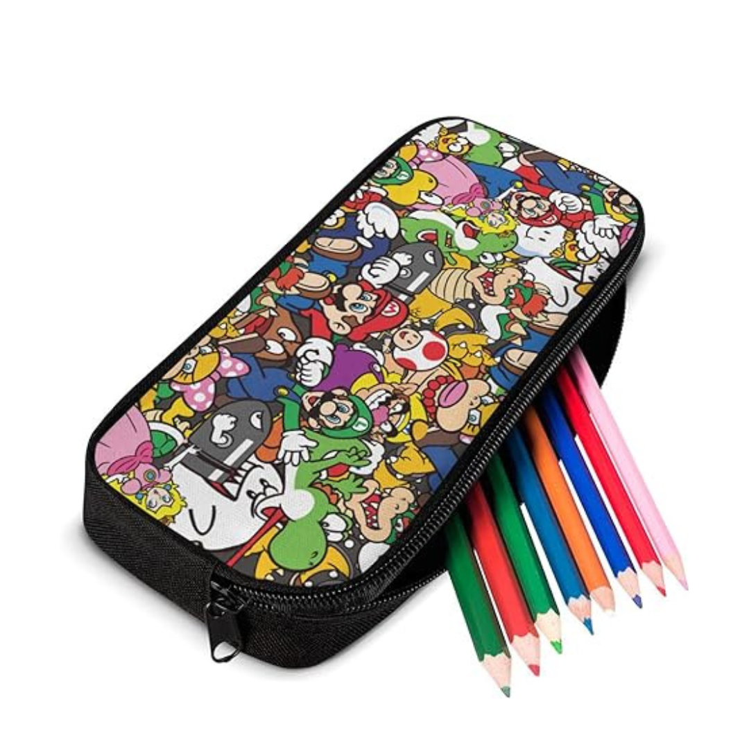 3pcs Set Super Mario Smash Bros Kid's Backpack with Lunch Bag & Pencil Case