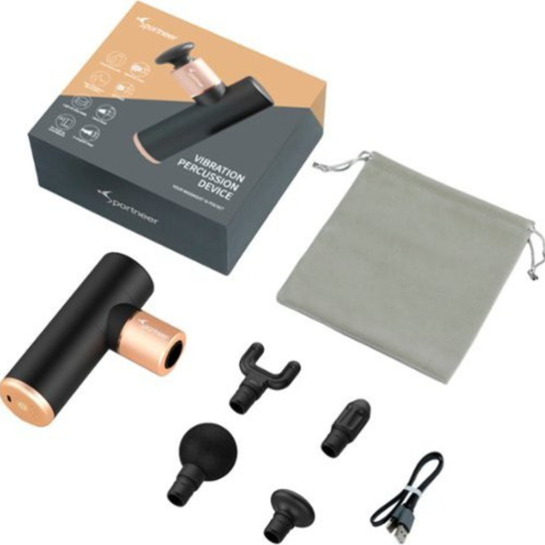 Sportneer G3 Mini Portable Massage Gun, Black/Gold