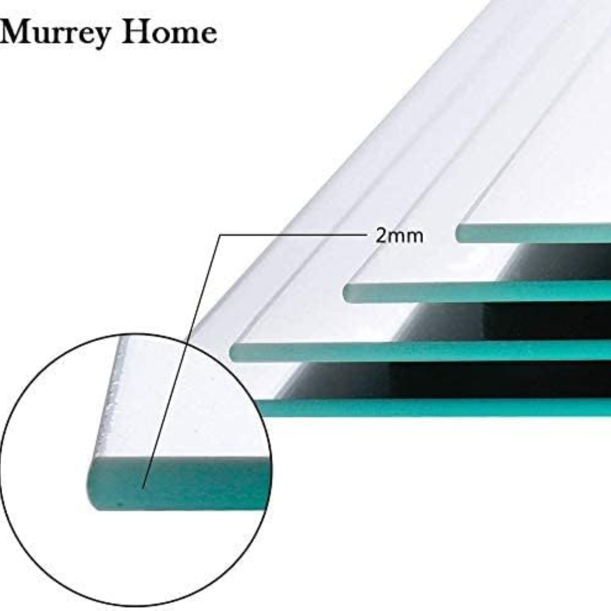 Murrey Home Gym Frameless Mirror Tiles 8" Square Wall Mounted