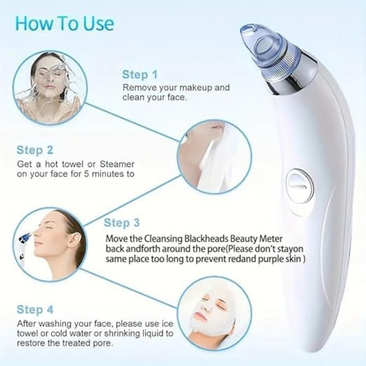 4 in 1 Multi-Function Derma Suction Pore Cleansing Vacuum