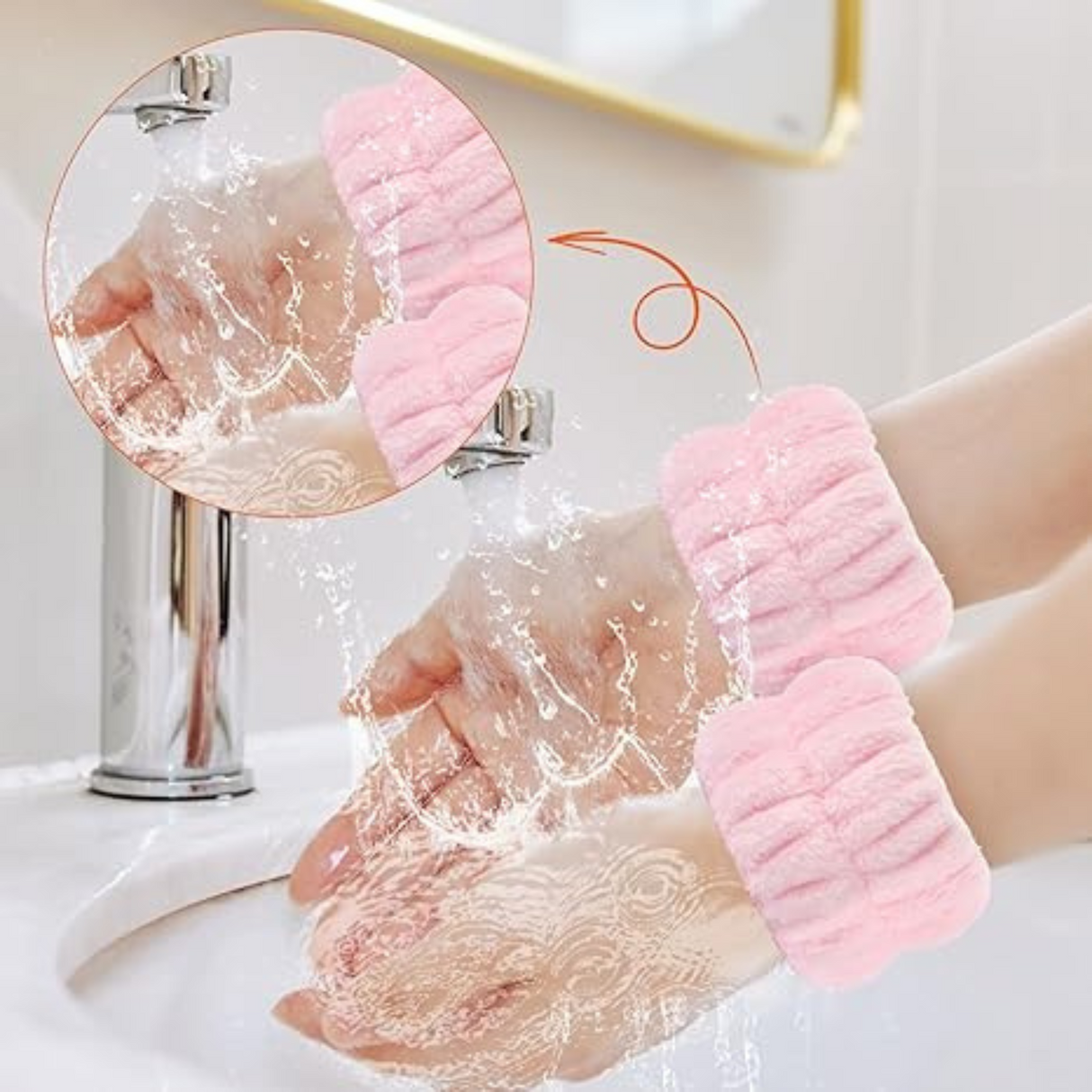 2pc Face Washing Absorbent Wristbands