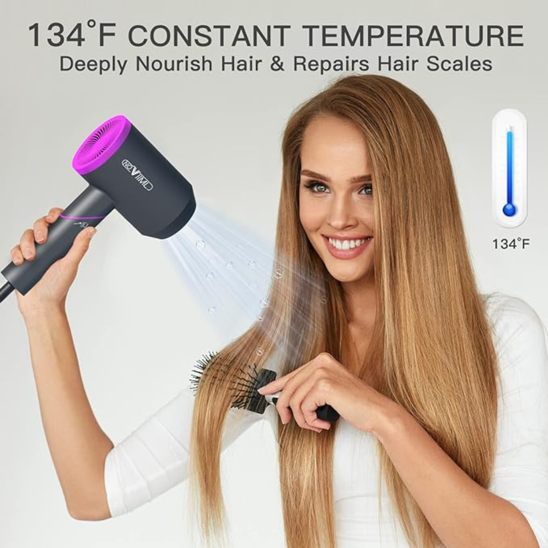 Foldable Hair Dryer with Diffuser NOVIIML 1800W Ionic
