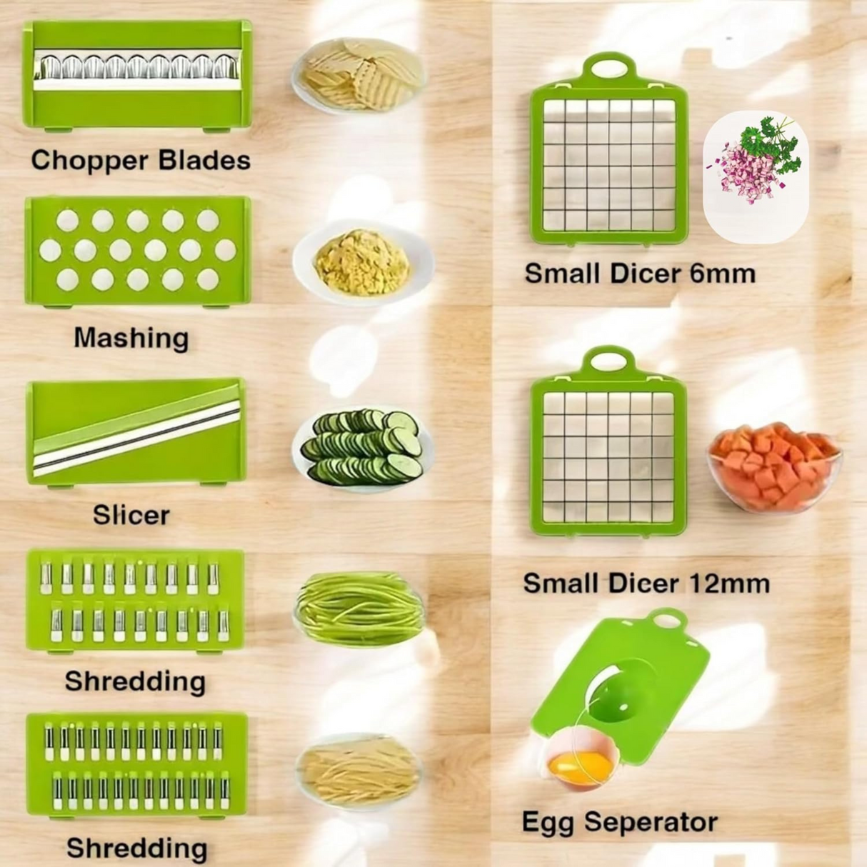 Kitchen Ideas 16 Pieces Veggie Slicer