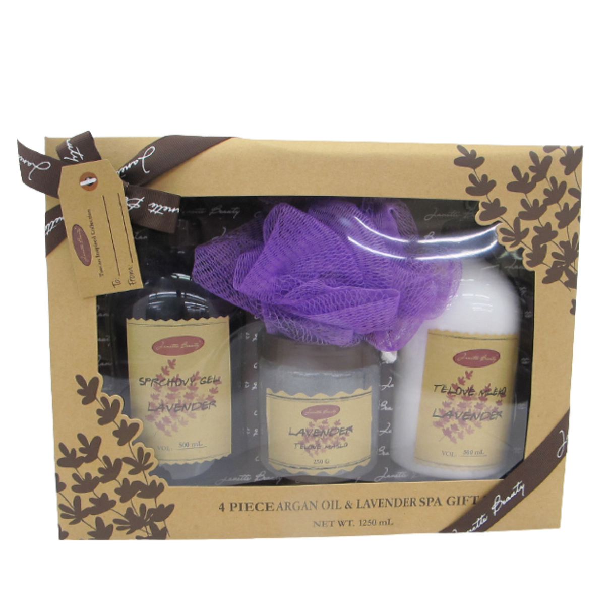4 Piece Argan Oil and Lavender Spa Gift Set