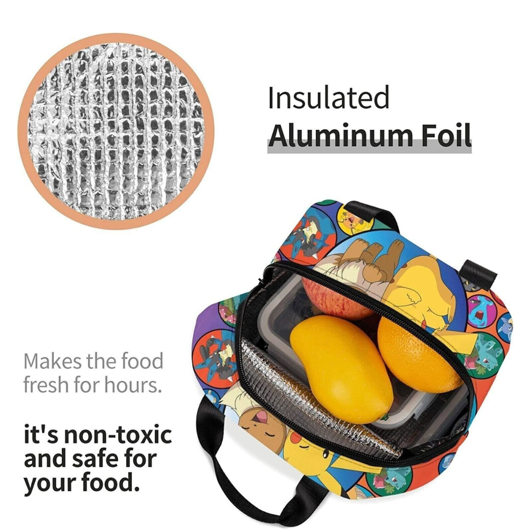 Pokemon Leakproof Reusable Insulated Lunch Tote Bag
