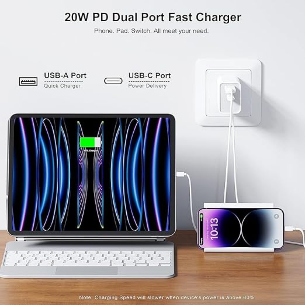 20w Fast Charging Block with 6 FT Cable