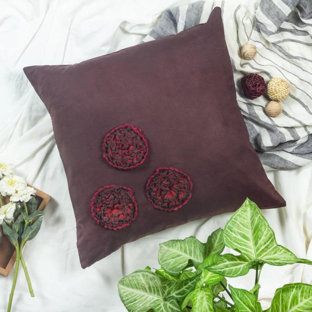 Floral Polyester Throw Pillow