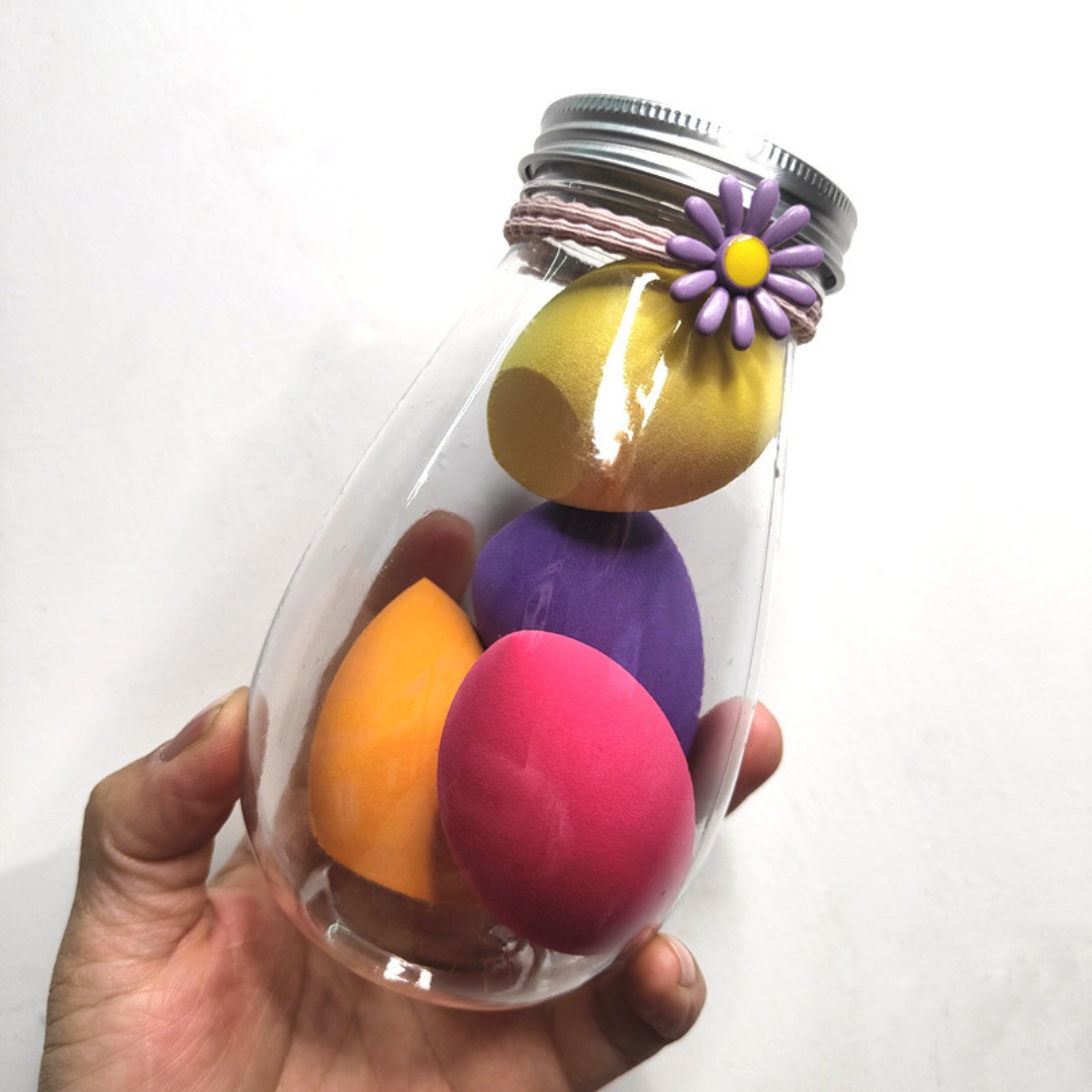 4pcs/6pcs Soft Teardrop Makeup Sponge Blender in a Drift Bottle