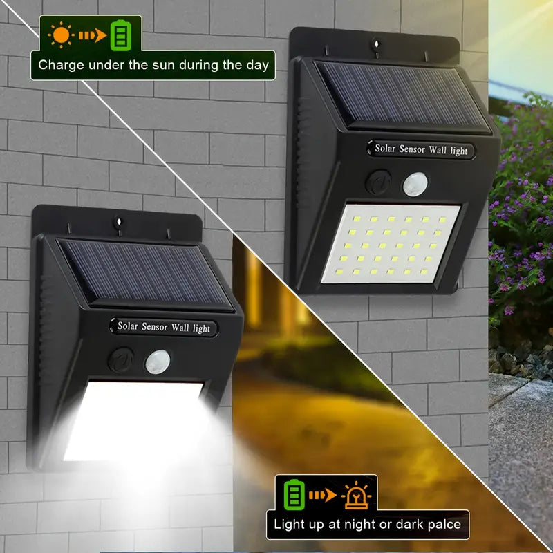 20 LED Waterproof Solar Powered Motion Sensor Wall Lights