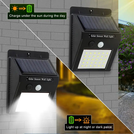 20 LED Waterproof Solar Powered Motion Sensor Wall Lights