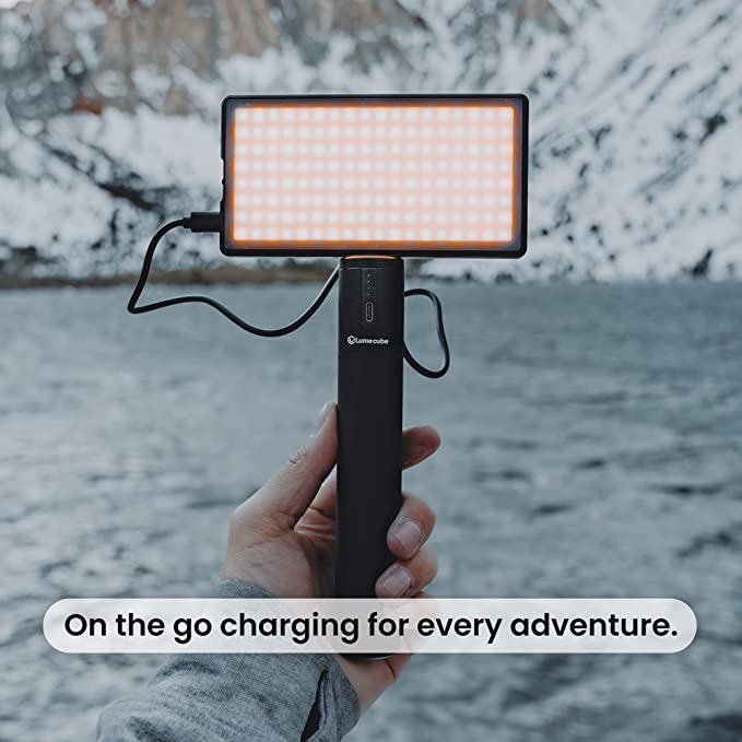 LUME CUBE Power Bank Grip | Portable Charger Handle for DSLR Camera, LED Lights, iPhone, Smartphones & GoPro