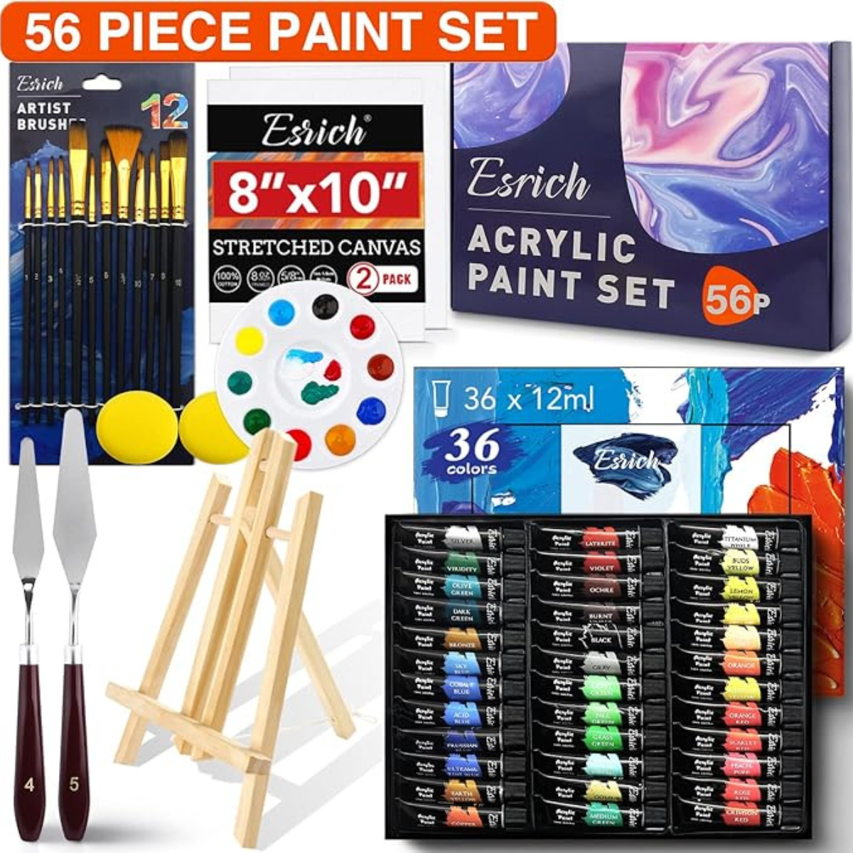 56 pcs Professional Acrylic Paint Set