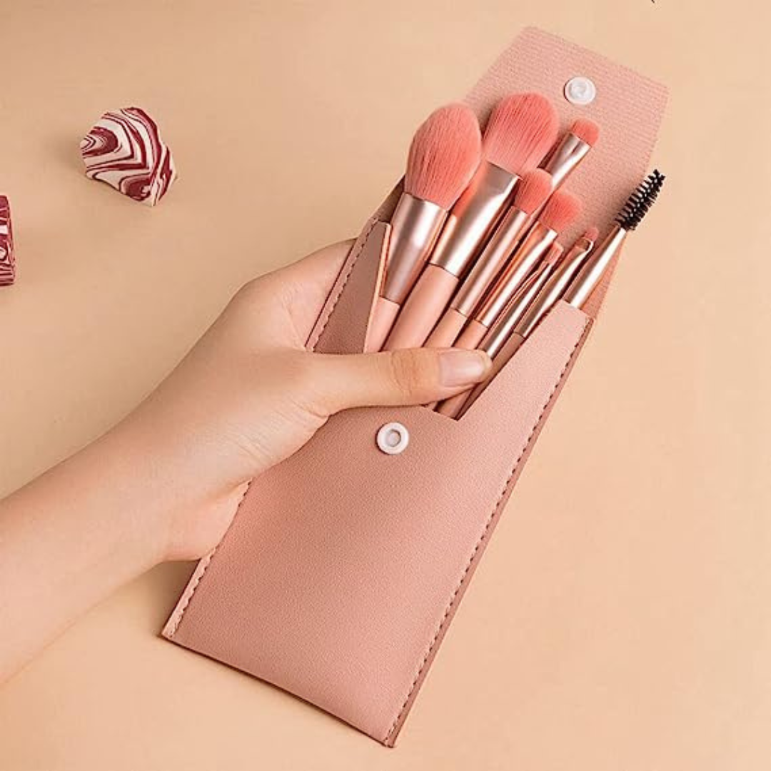 8 Piece Professional Synthetic Makeup Brush Set with Case