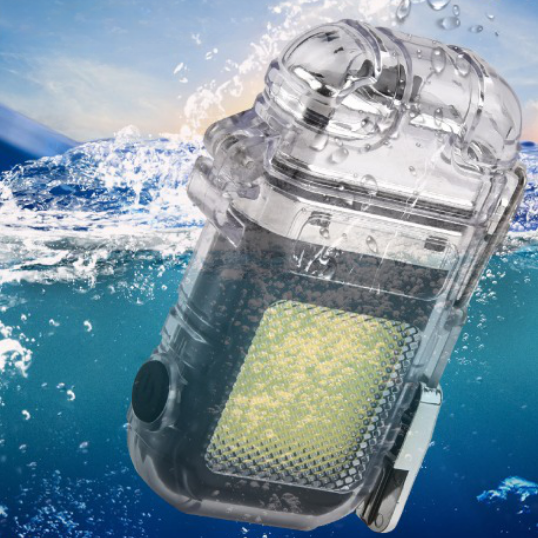 Mini Portable Dual Arc Lighter with LED Flashlight Type-C Rechargeable Transparent Body