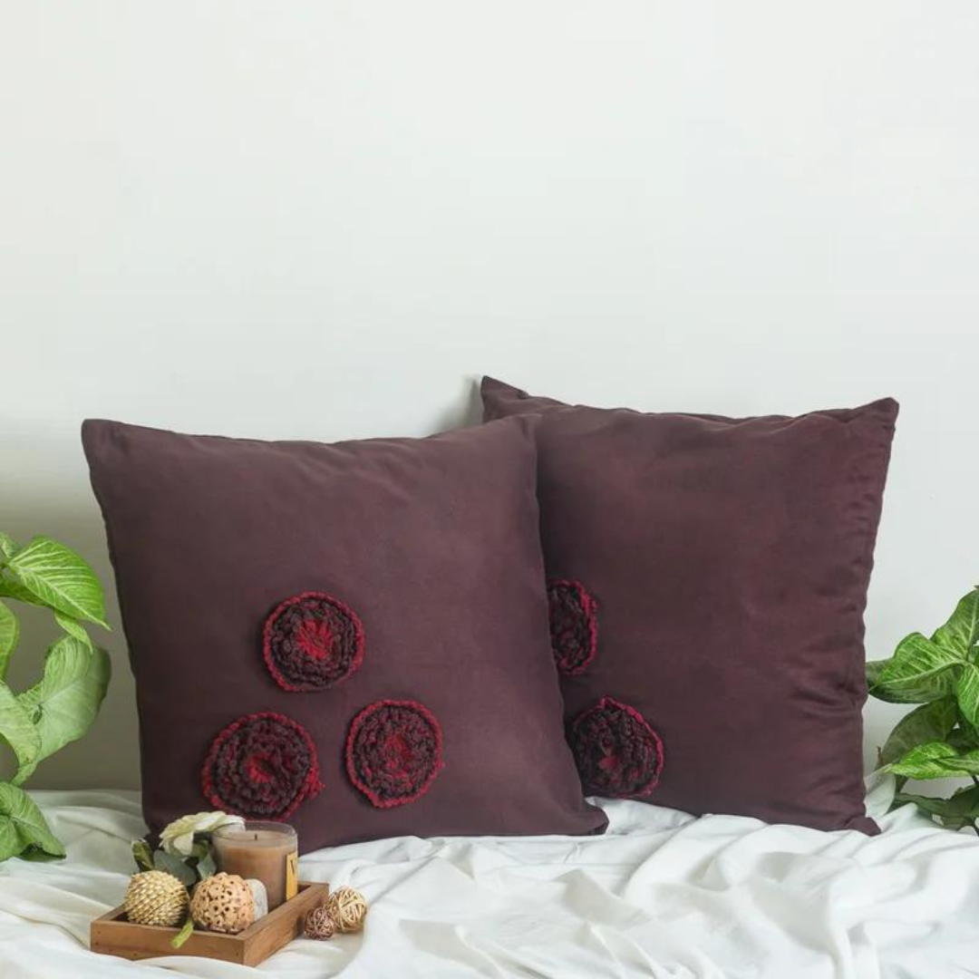Floral Polyester Throw Pillow