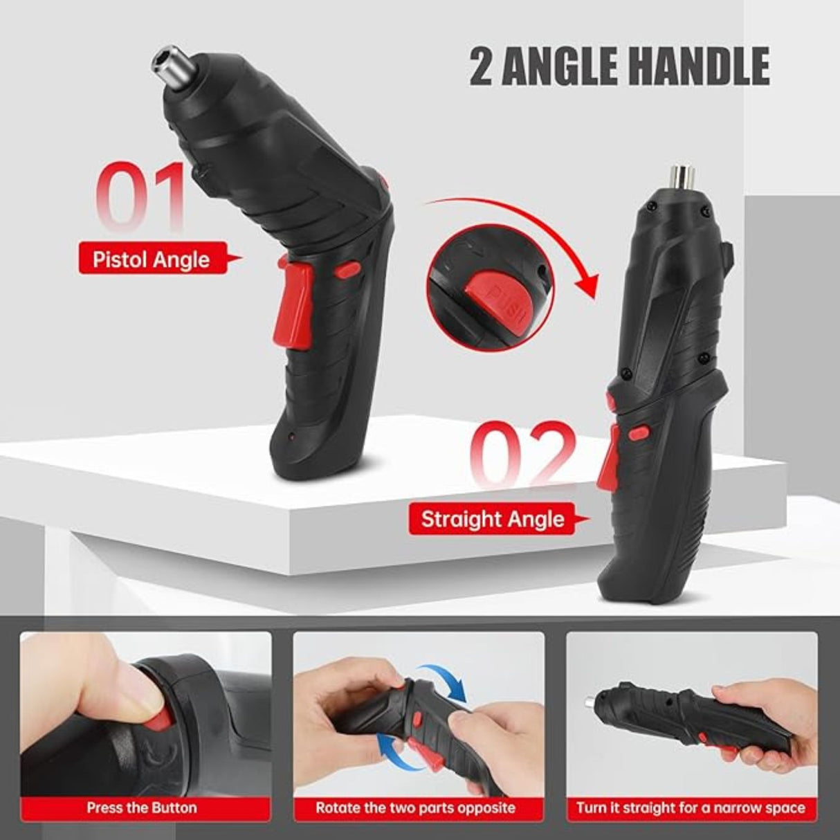 Rechargeable Electric Screwdriver Portable Set 3.6V with 47 pcs Cordless Accessories