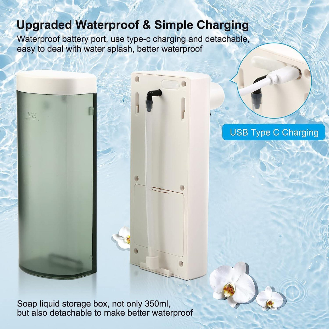 Automatic Soap / Hand Sanitizer Dispenser Smart Sensor Rechargeable With 3 Dispensing Levels Waterproof