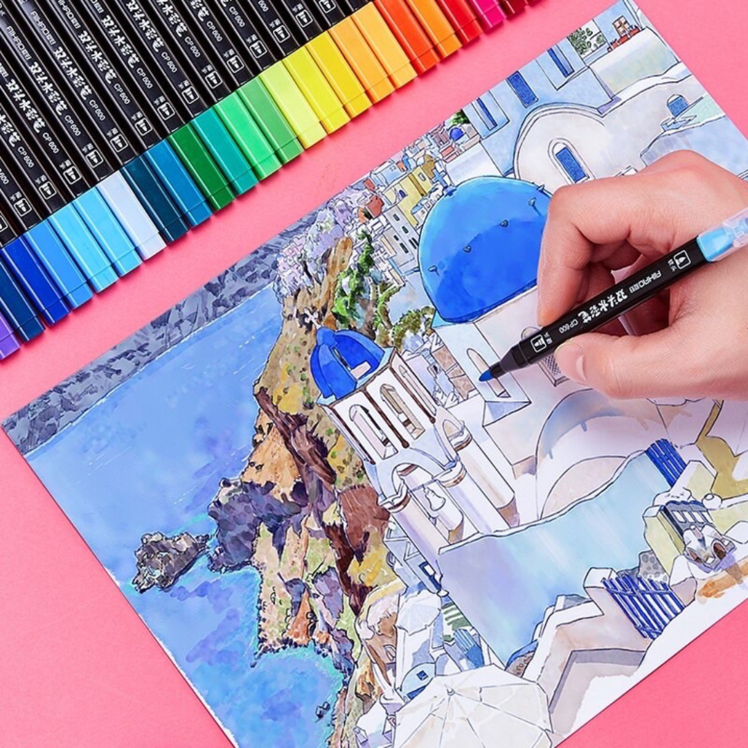 24pc Set Watercolor Calligraphy Twin Tip Brush Pen