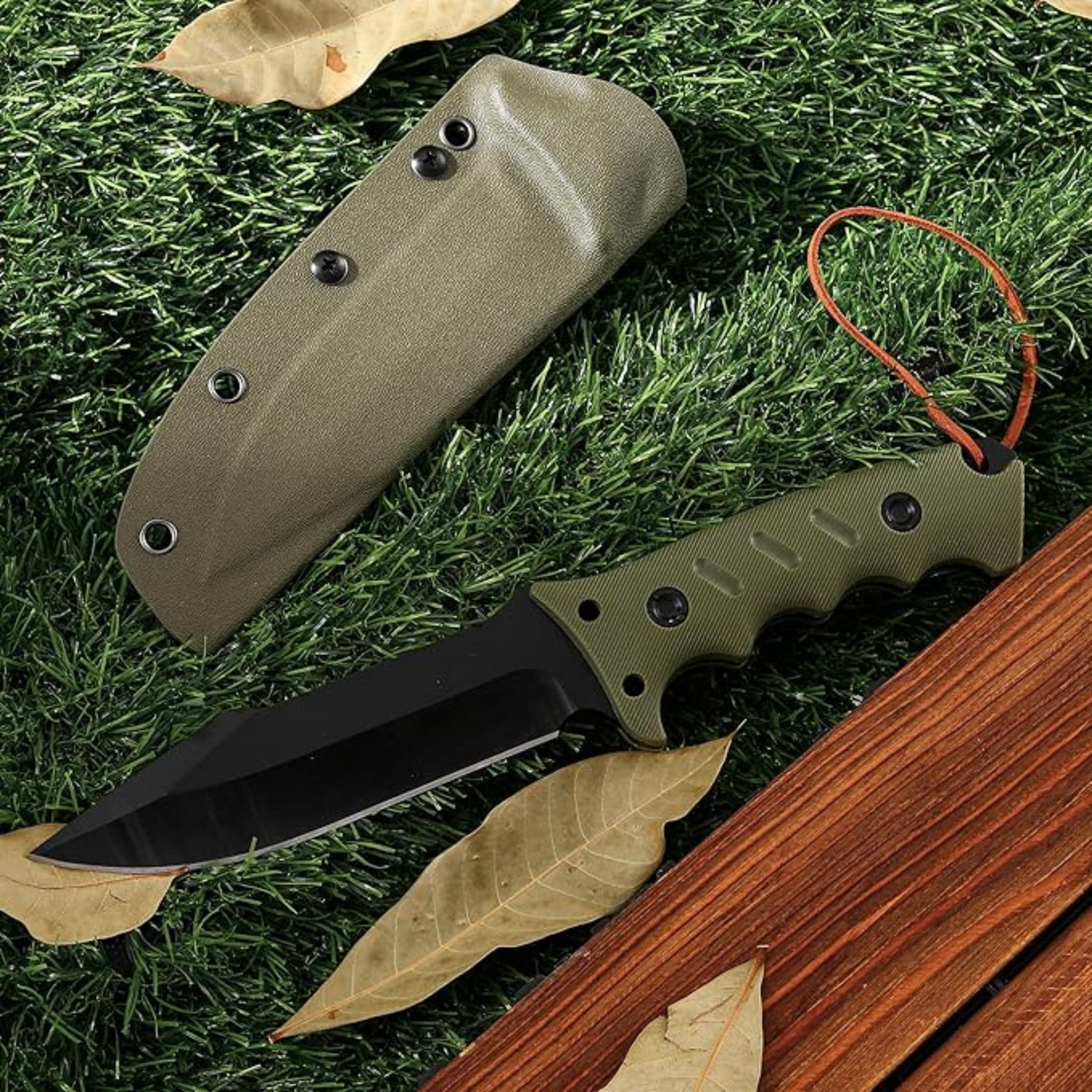 Heavy Duty Outdoor Fixed Blade Survival Knife with Kydex Sheath